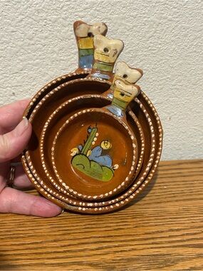 Hand-Painted Ceramic Nesting Terracotta Bowls